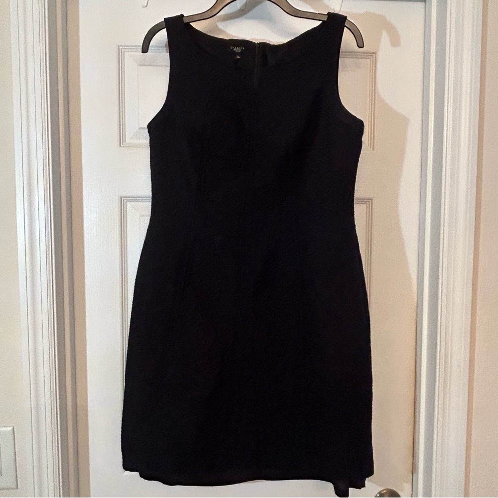 Talbots Black Textured Sheath Sleeveless Wear to Work Office Dress Size 12P